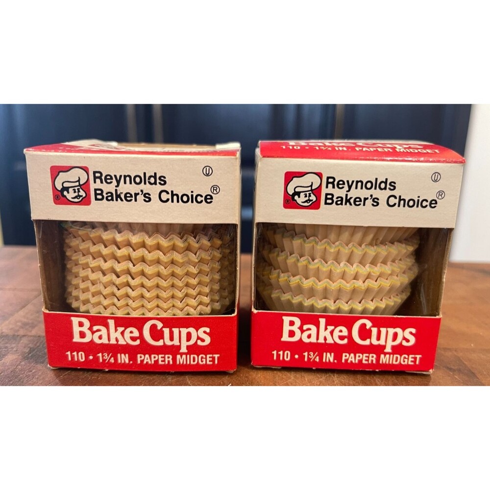 2x VTG 1989 Reynolds Baker’s Choice Midget Size Pastel Paper Bake Cups 1-3/4"